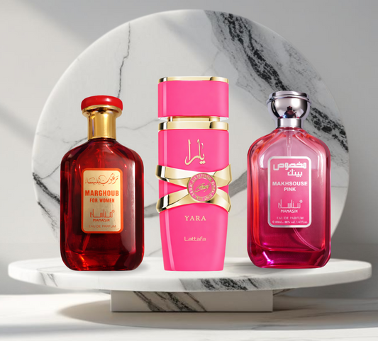 Set 3 parfumuri Arabesti de Dama - YARA CANDY - RED - PINK