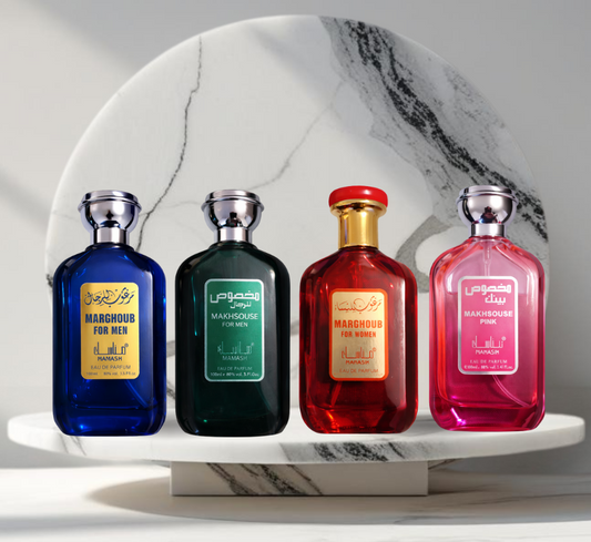 Set 4 Parfumuri Arabesti de Barbat + Dama 100ML - BLUE - GREEN - RED - PINK