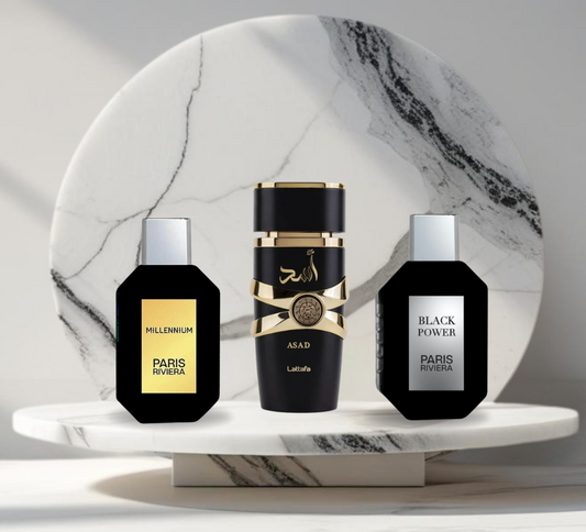 Set 3 parfumuri ARABESTI de Barbati 100ML - ASAD - MILLENNIUM - BLACK POWER
