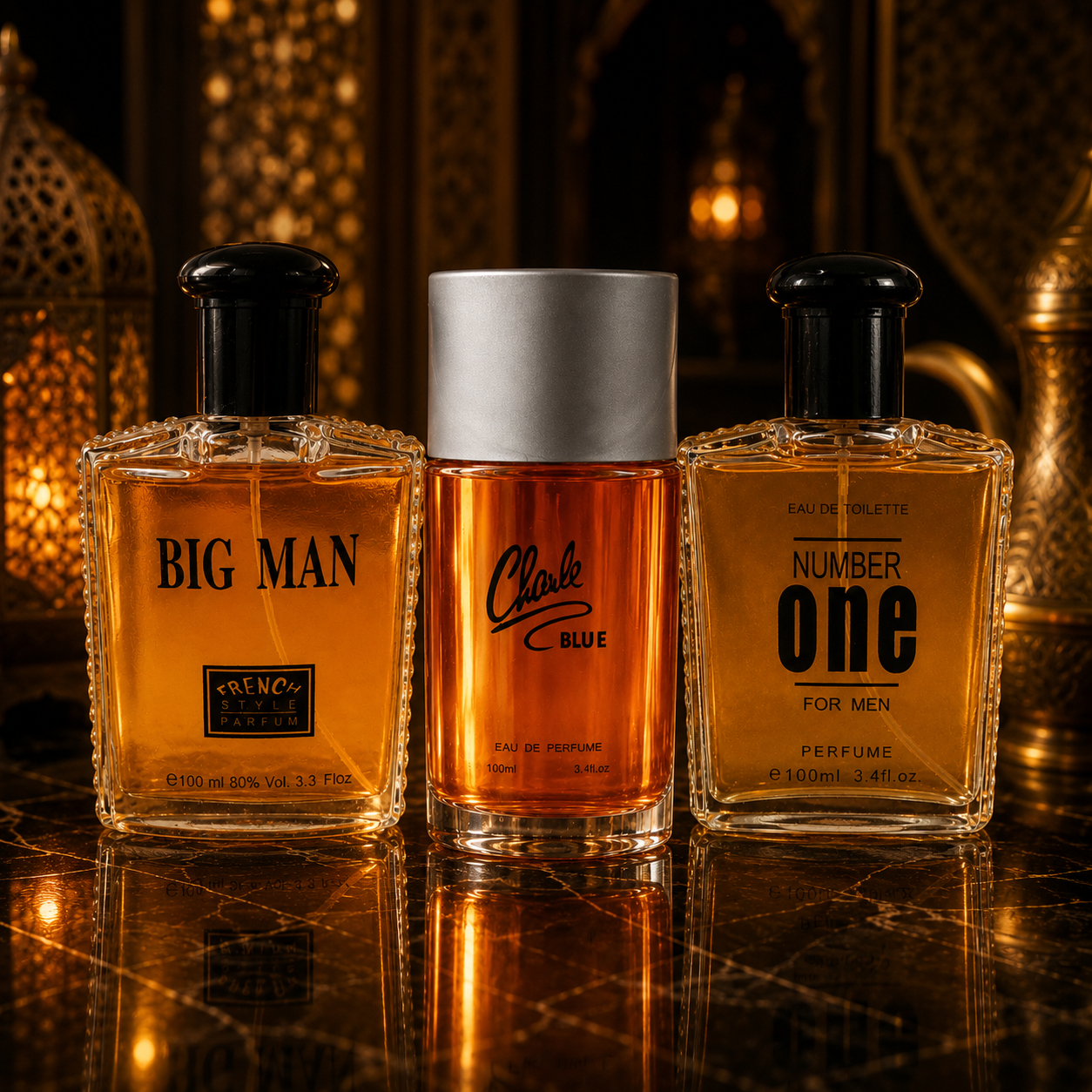 Set 3 Parfumuri de Bărbați 100ML - CHARLIE - NUMBER ONE - BIG MAN