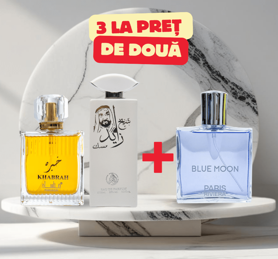 OFERTA 2+1 parfumuri ARABESTI de Barbati 100ML - KHABRAH - SHEIKH MUSK - BLUE MOON - Parfumuri de vis