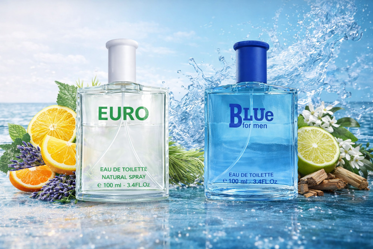 Set 2 parfumuri de Barbati 100ML - EURO - BLUE FOR MEN - Parfumuri de vis