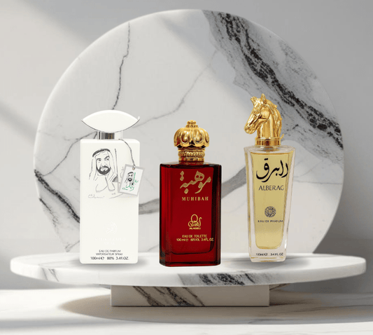 Set 3 Parfumuri Arăbești de Bărbați 100 ML – MUSK , MUHIBAH & ALBERAG - Parfumuri de vis