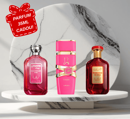 Set 3 parfumuri Arabesti de Dama - YARA CANDY - RED - PINK + 35ML CADOU - Parfumuri de vis