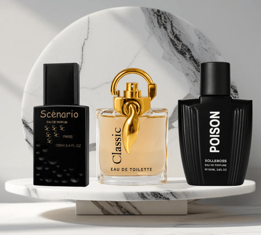 Set 3 parfumuri de Barbati 100ML - CLASSIC - POISON - SCENARIO - Parfumuri de vis