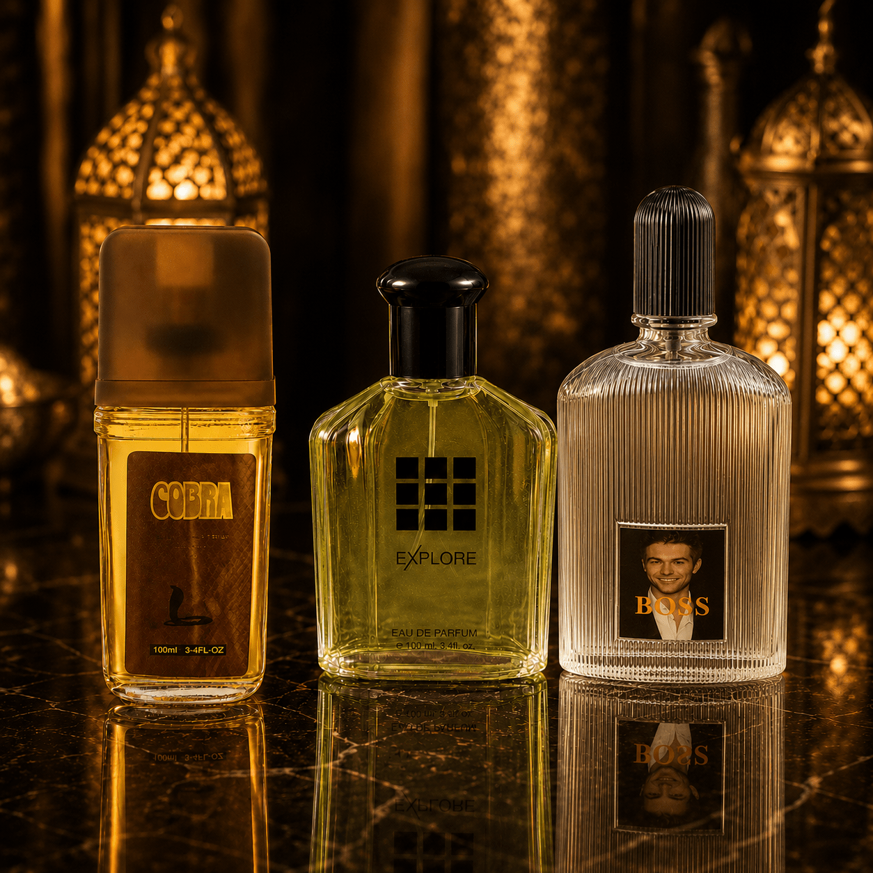 Set 3 Parfumuri de Bărbați 100ML - COBRA - BOSS - EXPLORE - Parfumuri de vis