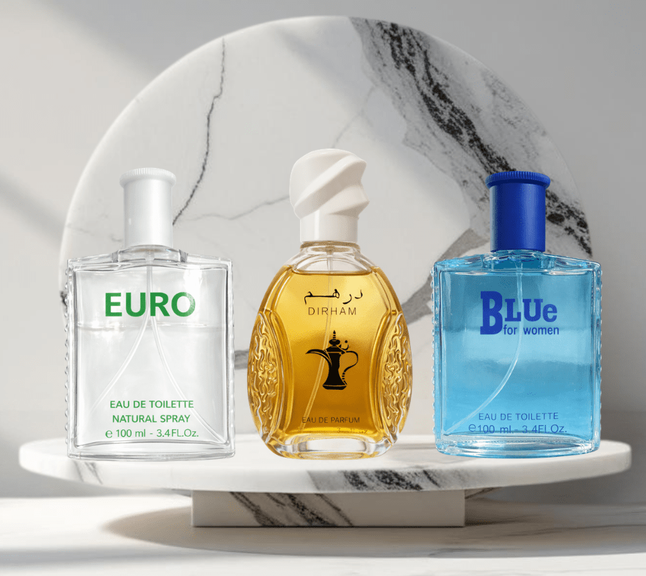 Set 3 parfumuri de Barbati 100ML - DIRHAM - EURO - BLUE - Parfumuri de vis