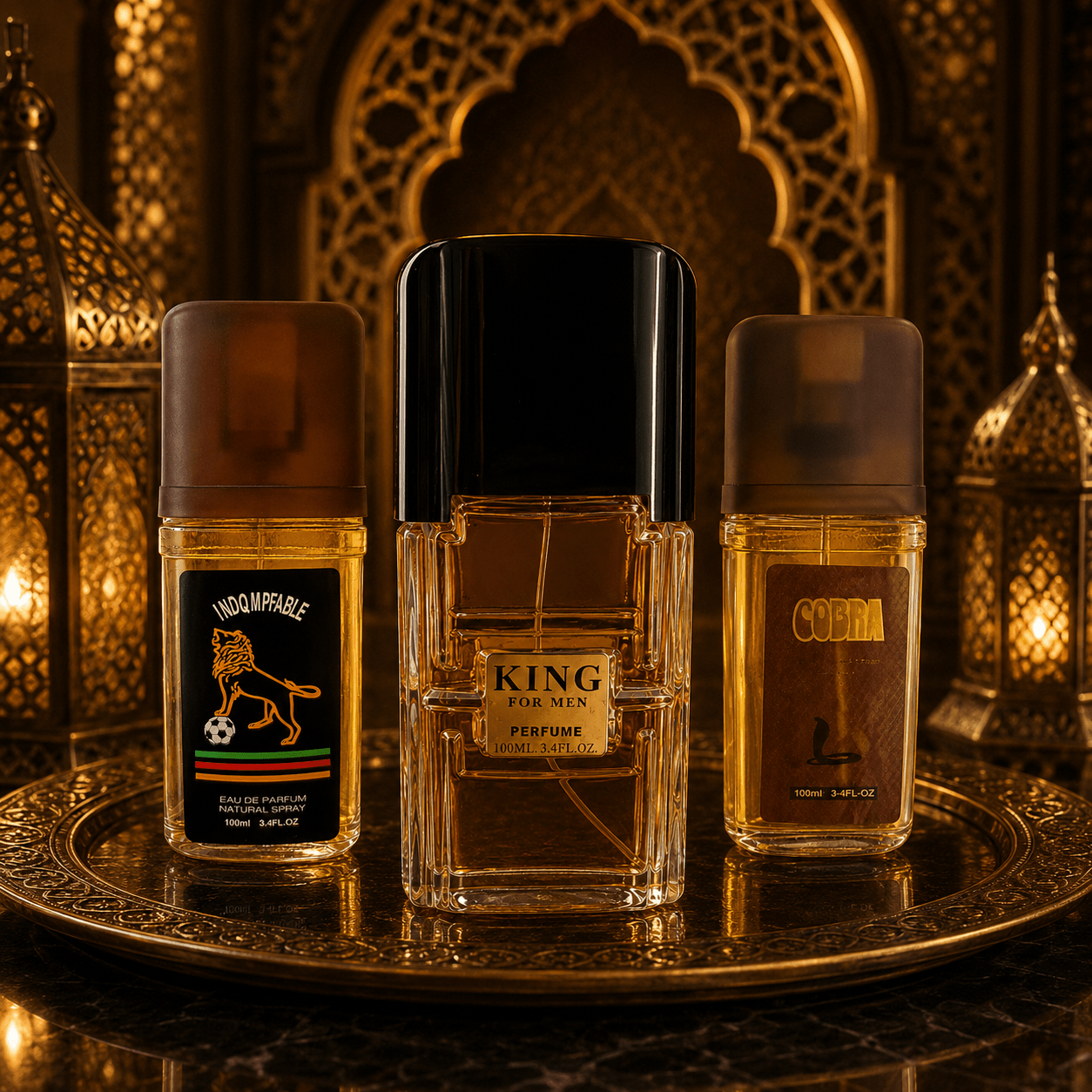 Set 3 Parfumuri de Bărbați 100ML - KING FOR MEN - INDQMPFABLE - COBRA - Parfumuri de vis