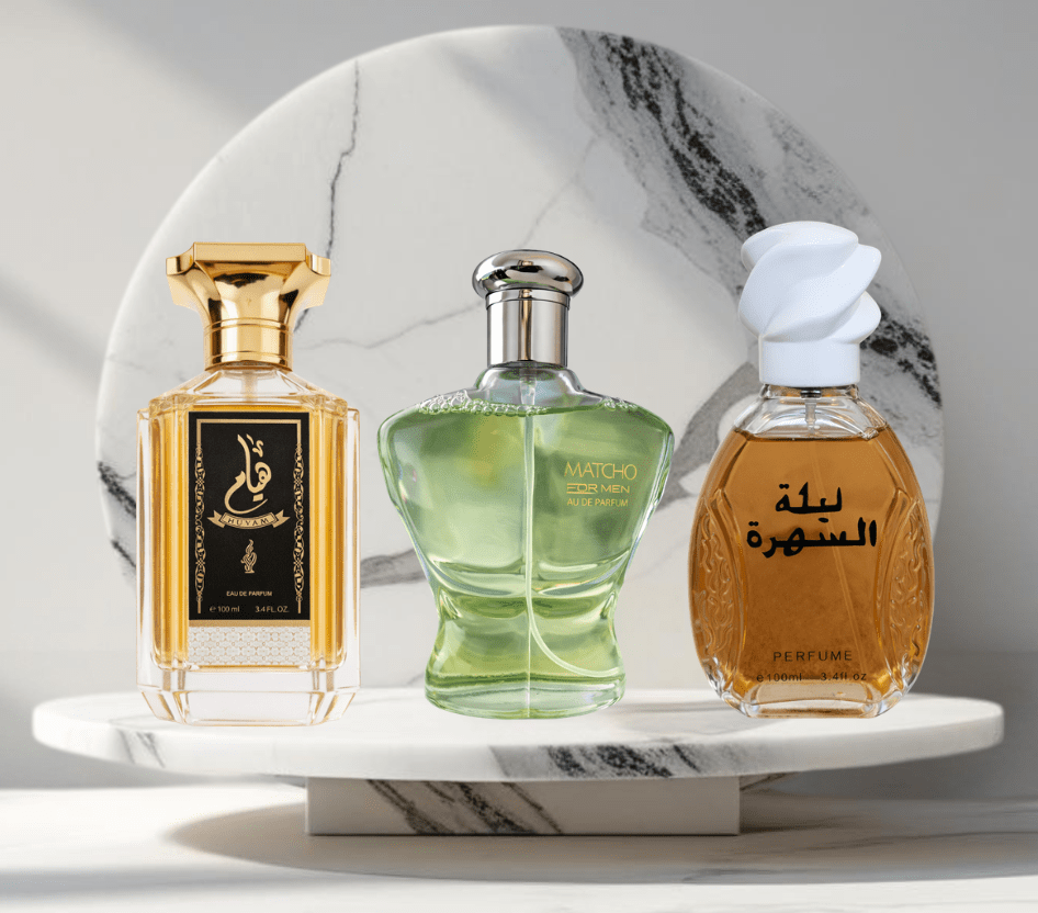 Set 3 parfumuri de BARBATI 100ML - MATCHO - ARABIC - HUYAM - Parfumuri de vis