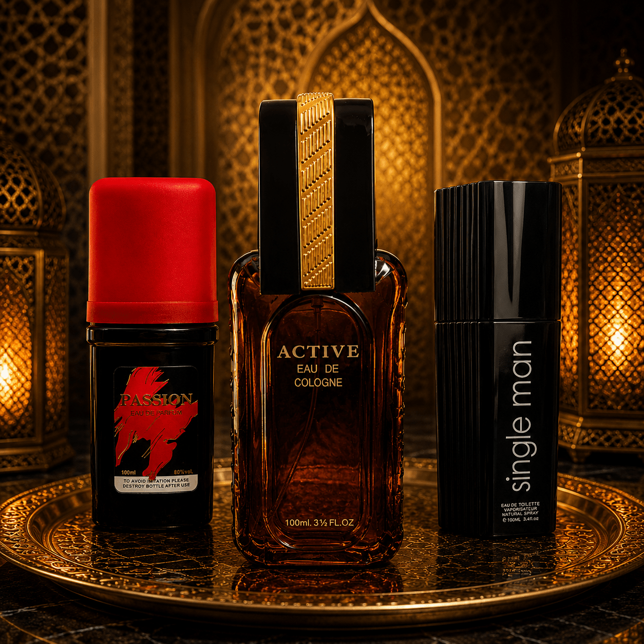 Set 3 Parfumuri de Bărbați 100ML - PASSION - ACTIVE - SINGLE MAN - Parfumuri de vis
