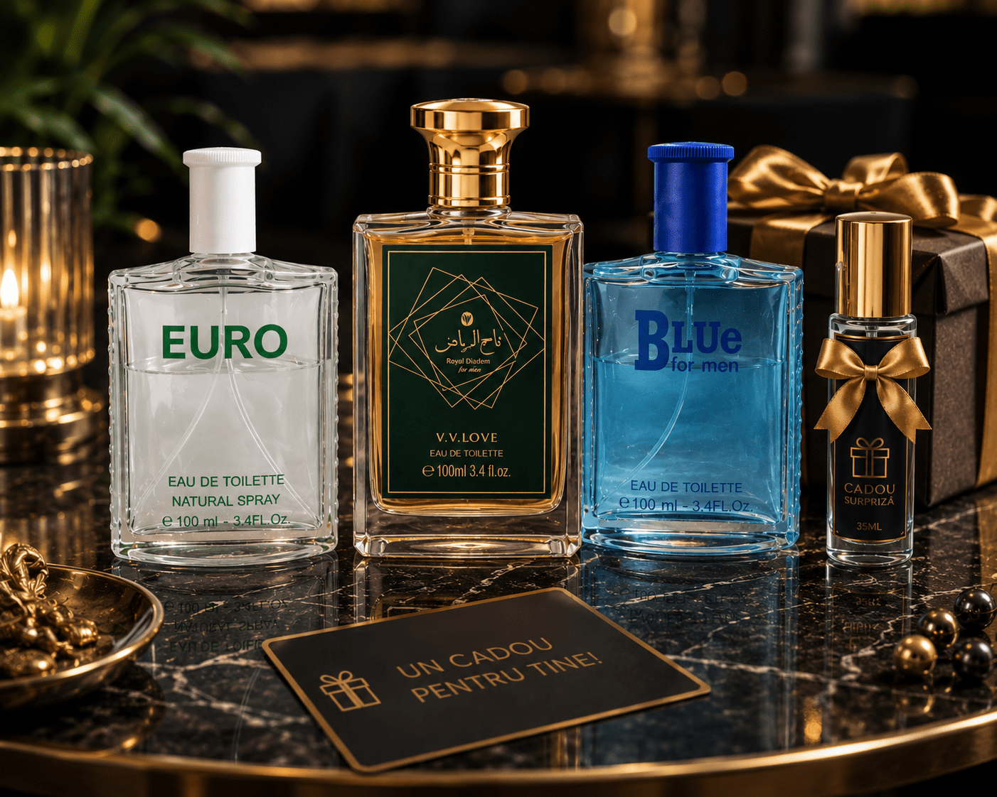 Set 3 Parfumuri de Bărbați 100ML - ROYAL DIADEM - EURO - BLUE FOR MEN + CADOU 35ML - Parfumuri de vis