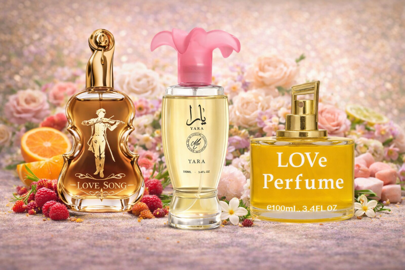 Set 3 Parfumuri de Dama 100ML - LOVE SONG - YARA - LOVE PERFUME - Parfumuri de vis