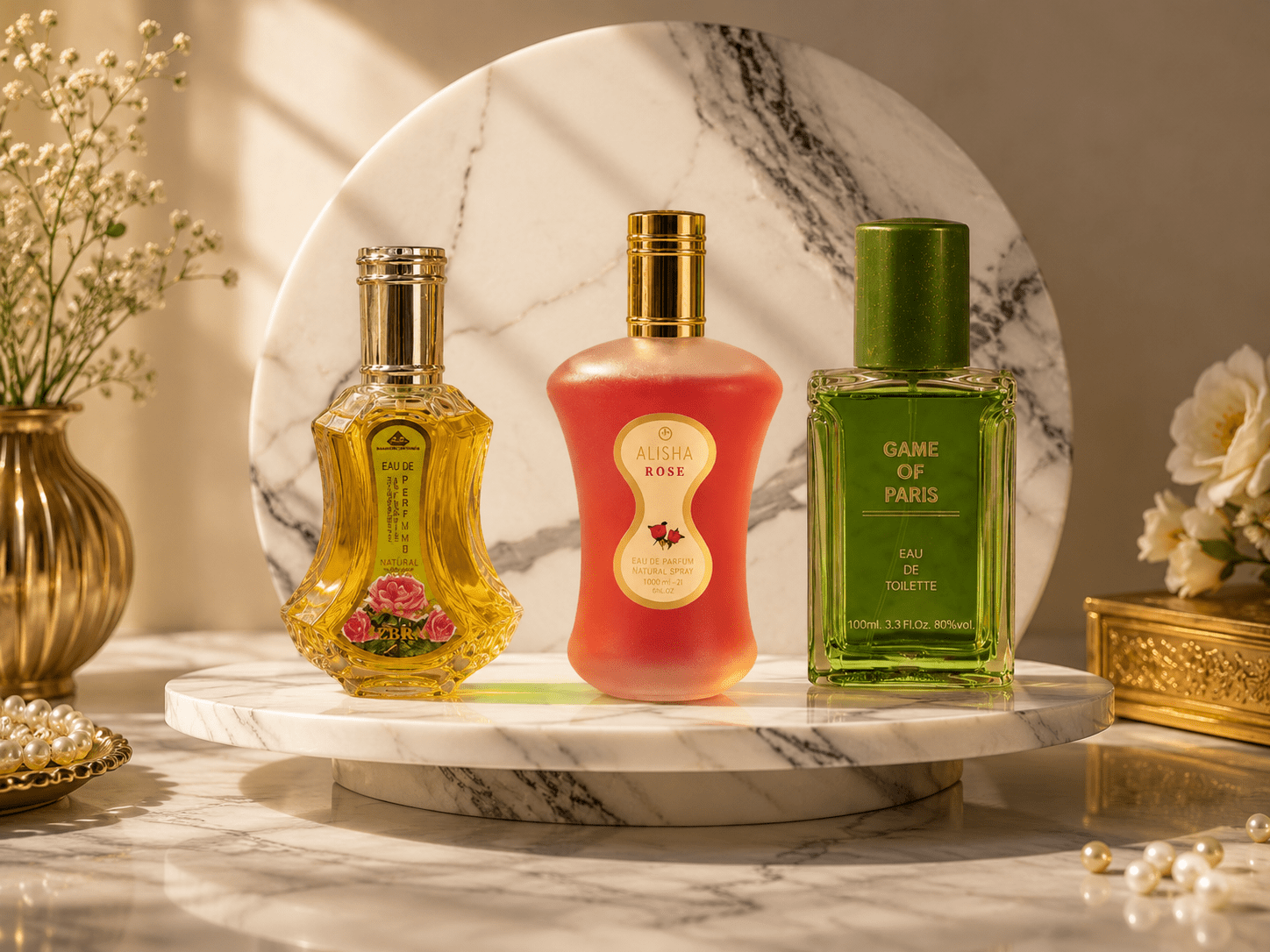 Set 3 Parfumuri de Damă 100ML - NEBRAS - ALISHA ROSE - GAME OF PARIS - Parfumuri de vis