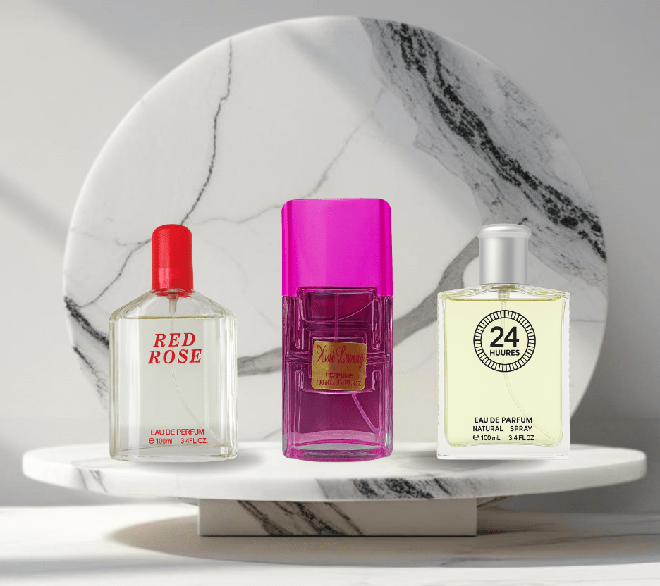 Set 3 parfumuri de Dama 100ML - RED ROSE - HINT - HUURES - Parfumuri de vis