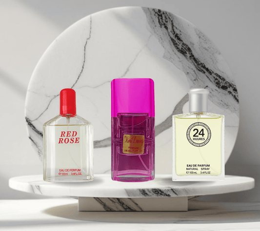 Set 3 parfumuri de Dama 100ML - RED ROSE - HINT - HUURES - Parfumuri de vis