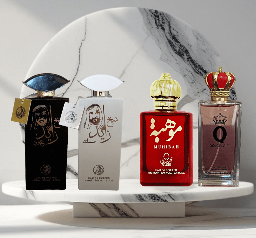 Set 4 parfumuri ARABESTI (2x Barbat + 2x Dama) 100ML - MUSK - OUD - DOLCE - MUHIBAH - Parfumuri de vis