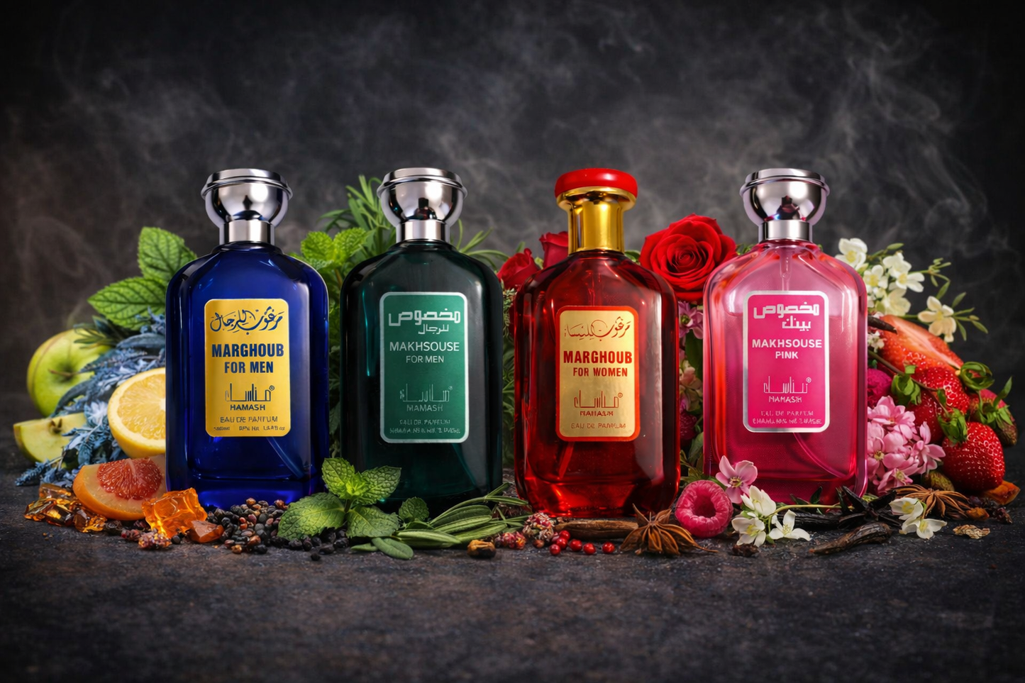 Set 4 Parfumuri Arabesti de Barbat + Dama 100ML - BLUE - GREEN - RED - PINK - Parfumuri de vis