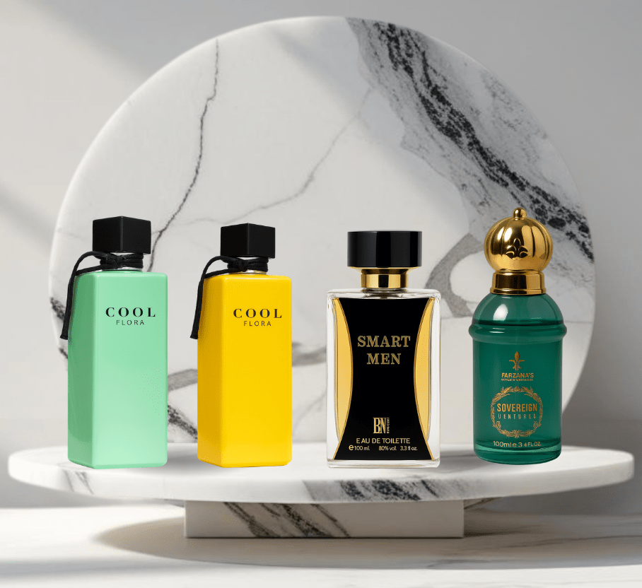 Set 4 parfumuri ARABESTI de BARBAT + DAMA - FLORA GREEN - FLORA YELLOW - SMART - SOVEREIGN - Parfumuri de vis