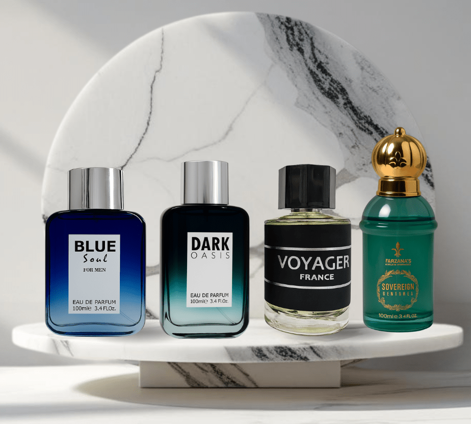 Set 4 parfumuri de Barbati 100ML - BLUE SOUL - VOYAGER - DARK OASIS - SOVEREIGN - Parfumuri de vis