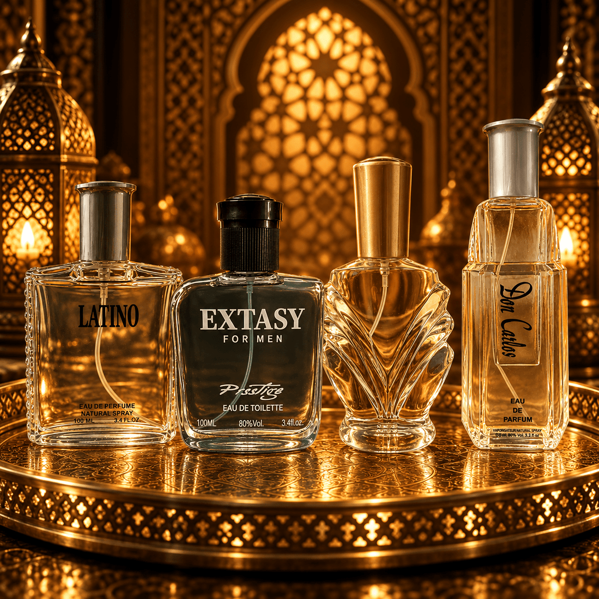 Set 4 Parfumuri de Bărbați 100ML - EXTASY - AMEER AL OUD - LATINO BLUE - DON CARLOS - Parfumuri de vis