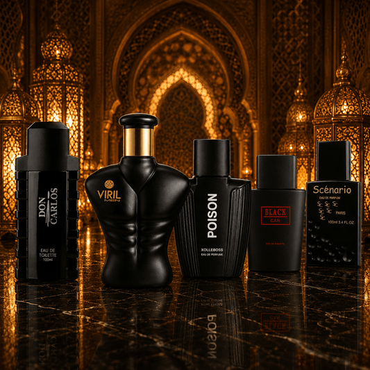 Set 5 parfumuri de Barbati 100ML - BLACK VIRIL - DON CARLOS - POISON - BLACK CAR - SCENARIO - Parfumuri de vis