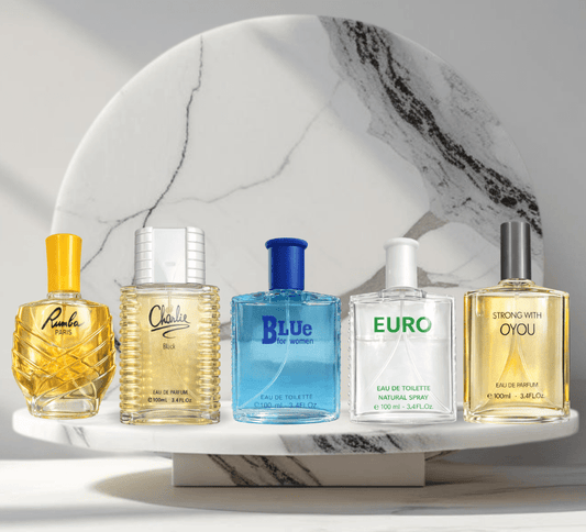 Set 5 parfumuri de Barbati 100ML - RUMBA - BLUE - STRONG - CHARLIE - EURO - Parfumuri de vis
